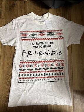 Ripple Junction White FRIENDS Logo Graphic Tee